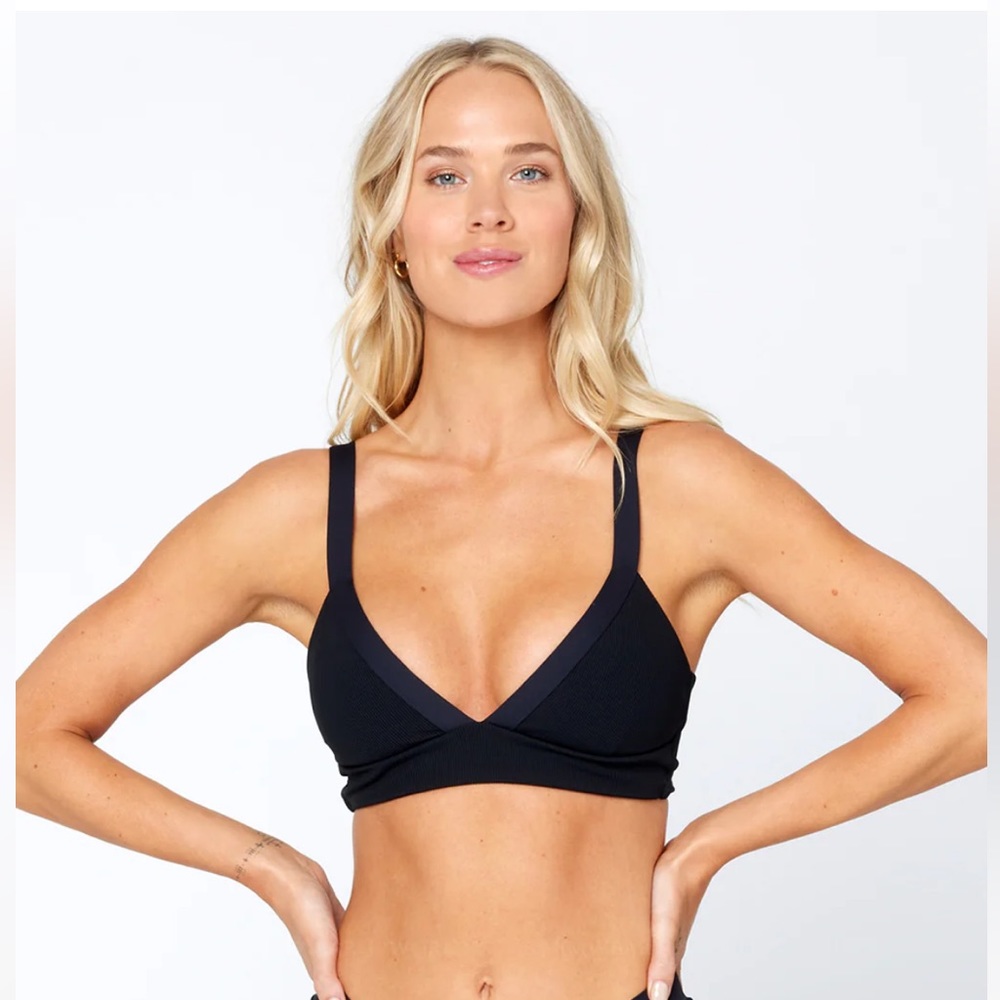 L Space Black Vera Bikini Top, NWT! $88 Size Large.